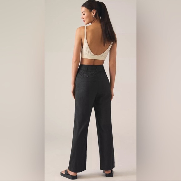 Anthropologie Twenty Six Hundred Black HR Linen Blend Pants size 6 - Picture 2 of 9